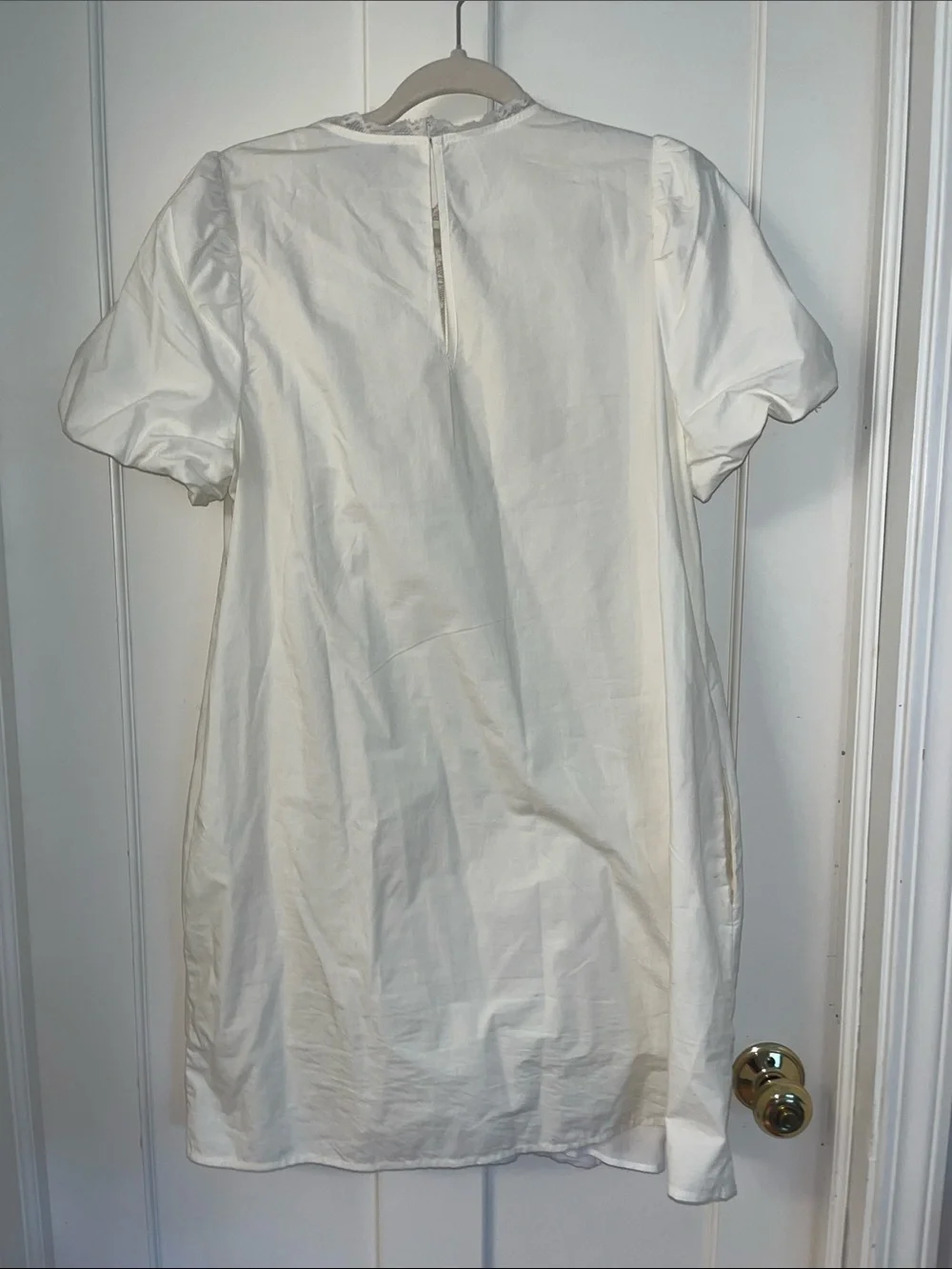 J. Crew White Lace-Trim lined ivory Mini Dress
